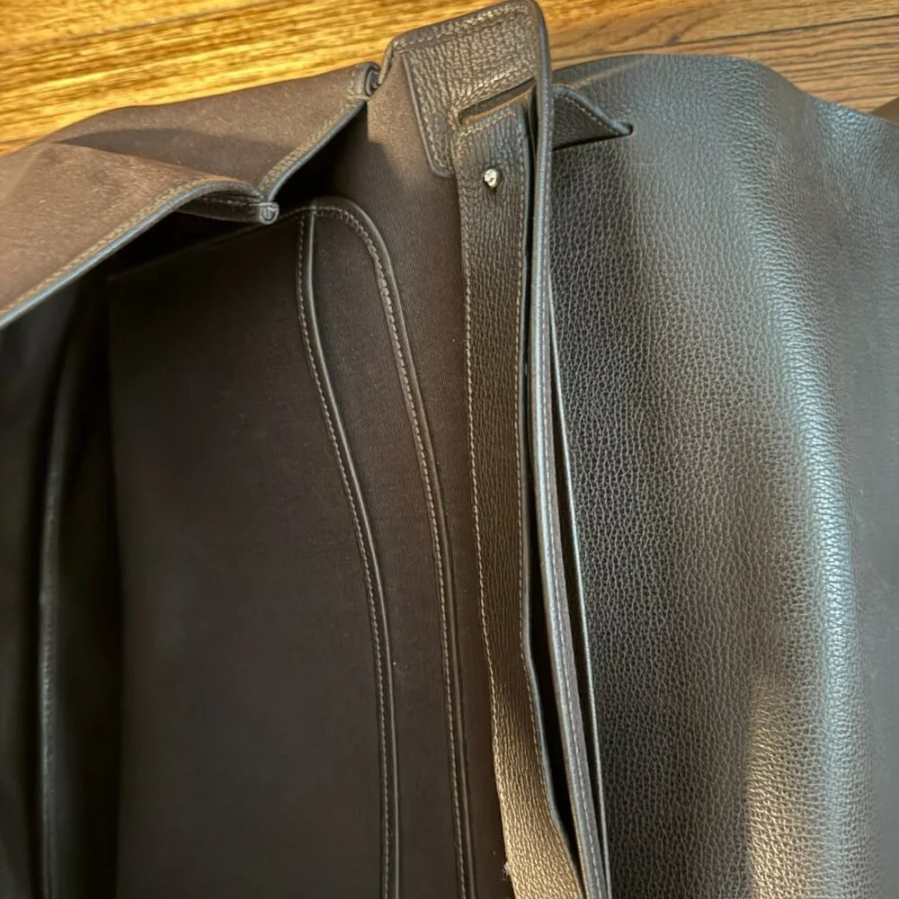 hermes colorado brown messenger briefcase laptop blokecore travel bag